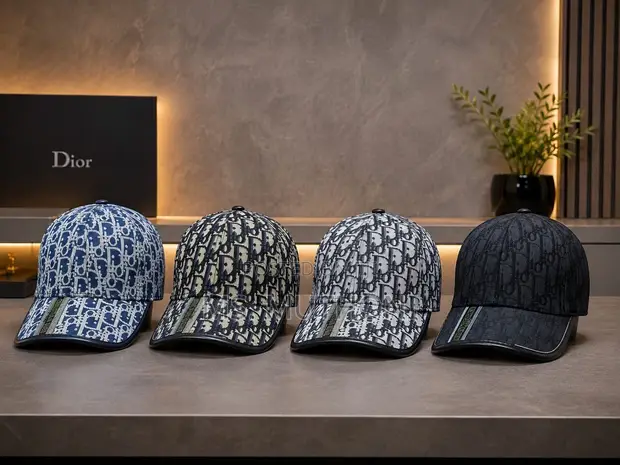 Unisex Dior Oblique Cotton Canvas Baseball Cap - 1