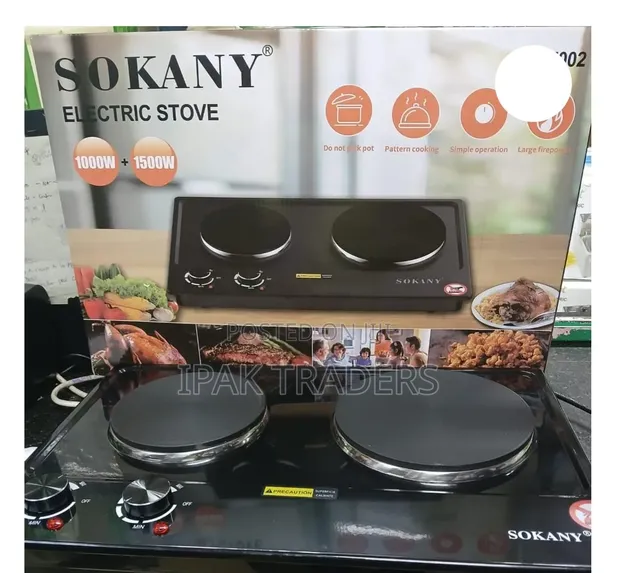 Sokany Double Stove Electric 1000w +1500w - 1
