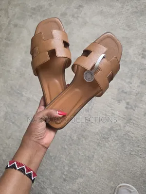 Hermes Brown Leather Sandals