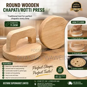 Round Wooden Chapati/Rotti Press – 11.5cm