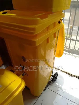 240 Litres Yellow Biohazard Bin With Pedal and Wheels