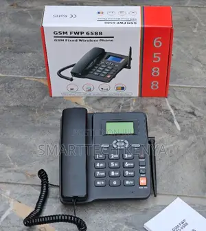 GSM Wireless Desk Phone Dual SIM Card With LCD Display