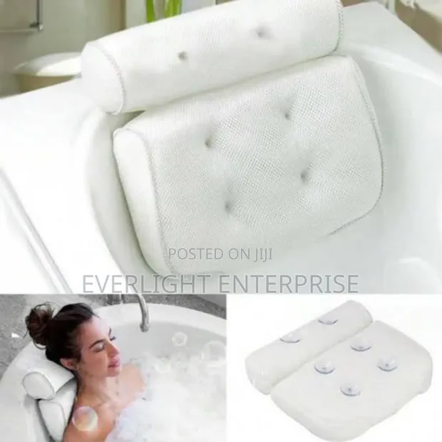 *Bath Tub Bath Pillow Size 37x35x10cm 6 Silicone Suction Cups - 1