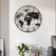 Metal World Map Wall Clock - 1