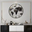 Metal World Map Wall Clock - 2