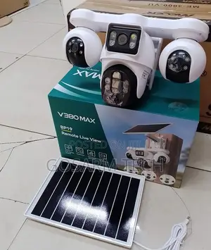 V380 4G 4-Lens Solar Security Camera with PTZ