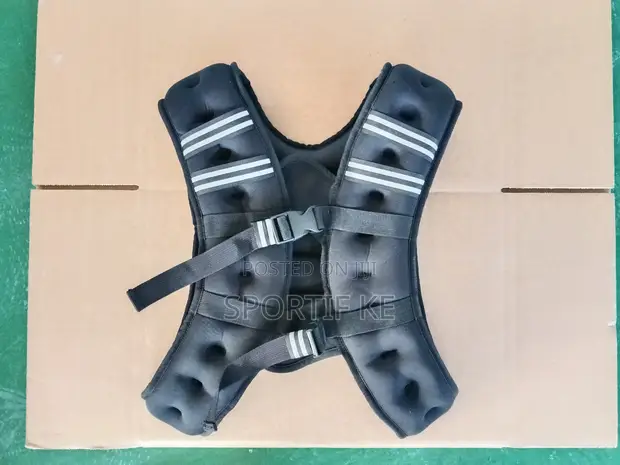 Black Weighted Training Vest - Adjustable - 1