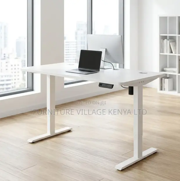 Electric Adjustable Standing Desk - White 1.4M - 1