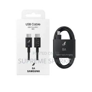 Type-C to Type-C 8A Samsung Fast Charging Cable Black. 1m Length