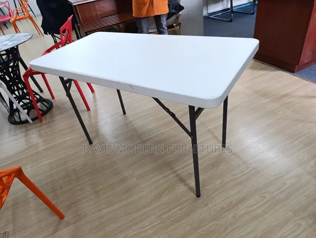 White Rectangular Folding Table - 1
