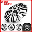 14" Dual Tone Black and Silver Spoke Design Wheel Caps - 1