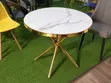 Round Marble Top Cafe Table with Gold Base - 2
