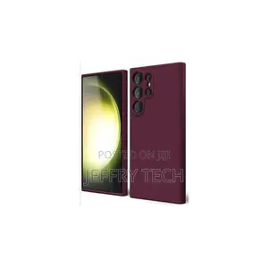 Silicone Back Cover for Samsung Galaxy S23 Ultra - Maroon