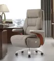 Kiti cha Ofisi cha Mtendaji Mkuu (CEO) cha Ngozi chenye Mkeka Mrefu - 4