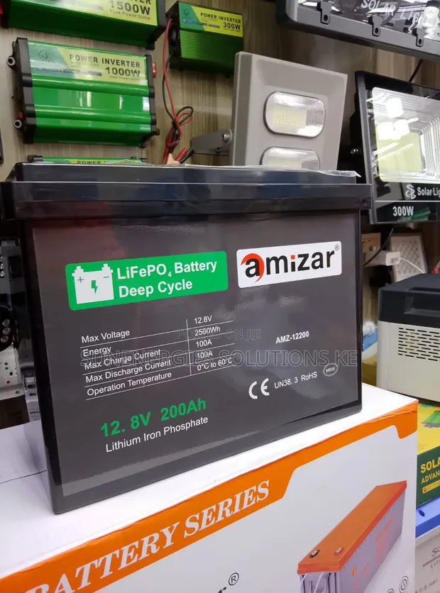 Amizar 2.56kWh 12.8V 200Ah Lithium Battery - 1
