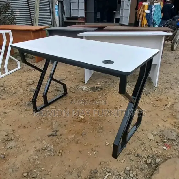 Office Table, Metallic Black - 1