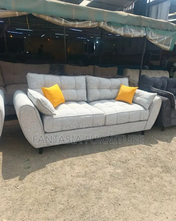 3 Seater Grey Butterfly Soft Sofa - 1
