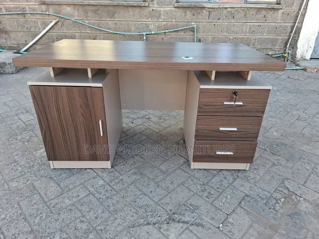 Executive Office Desk with Storage Cabinet - 1