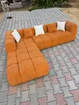 5 Seater Trendy Orange Bubble Sofa - 2
