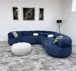 5 Seater Navy Blue Curved Sofa - Free Delivery - 2