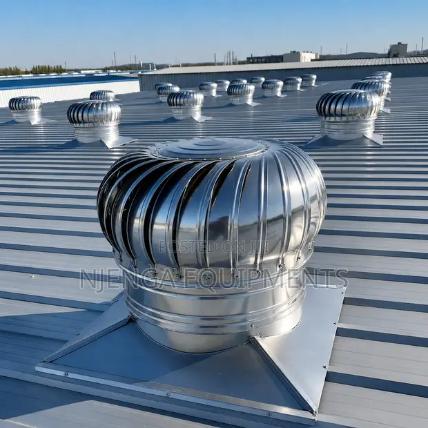 Wind-Powered Stainless Steel Roof Extractor 600mm - 1
