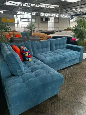 5 Seater Grey L-Shaped Sofa