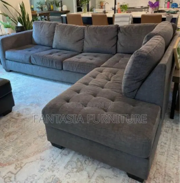 5 Seater Slate Grey Corner Sofa - 1