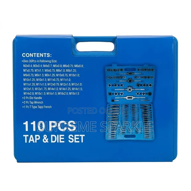 110pc Metric Threading Tap and Die Set - 1