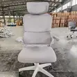 White Modern Desk Chair with Flip-Up Arms - 3