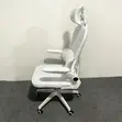 White Modern Desk Chair with Flip-Up Arms - 5