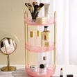 2-Layer 360° Rotating Makeup Storage Rack Organizer - 3