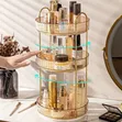 2-Layer 360° Rotating Makeup Storage Rack Organizer - 4