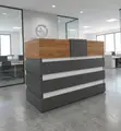 1.4M Custom Reception Desk - Brown - 2