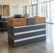 1.4M Custom Reception Desk - Brown - 3