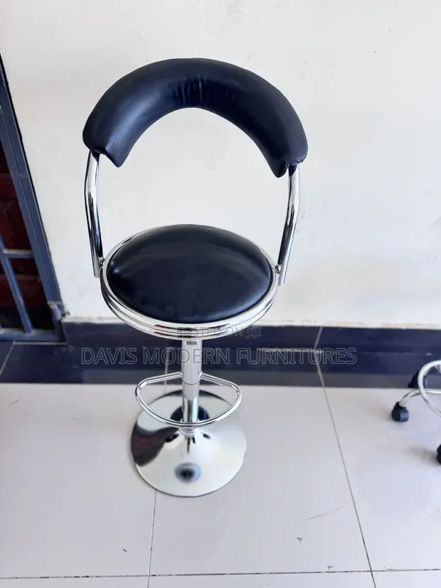 Modern High-Back Bar Stool - 1