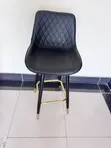 Luxe Quilted High Bar Stools - Black/Gold - 2