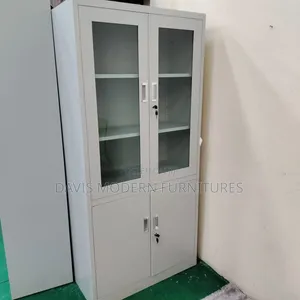 4-Door Metal Filing Cabinet - Half Glass Top