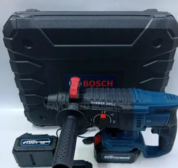 Brand New Cordless Bosch Hammer Drill with 2 Batteries - 1