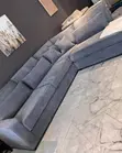 Elegant 5-Seater Grey Fabric L-Shaped Sofa - 1