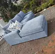 5 Seater Grey L-Shaped Sofa - 1