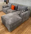 5 Seater Grey L-Shaped Sofa - 2