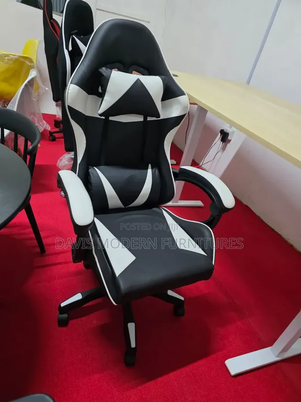 Brand New Black & White Ergonomic Gaming Chair - 1