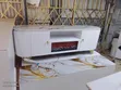 Modern White Oval TV Stand with Faux Fireplace & Marble Top - 1