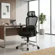 Ergonomic Swivel Recliner Office Chair - Black Fabric - 1
