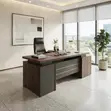 Executive Home Office Desk with Drawer - 140cm Brown - 2