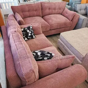 5 Seater Tufted Butterfly Sofa - Dusty Pink