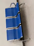 Blue 3-Seater Reception Bench with Chrome Frame - 4