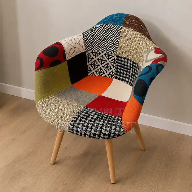 Modern Patchwork Accent Chair - 1
