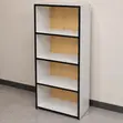 Modern 4-Tier Open Storage Shelving Unit | White/Black/Wood - 3