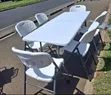 Foldable Chairs with Table - White - 2